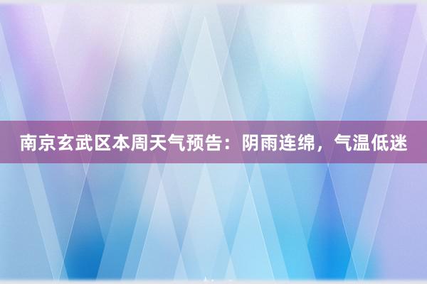 南京玄武区本周天气预告：阴雨连绵，气温低迷